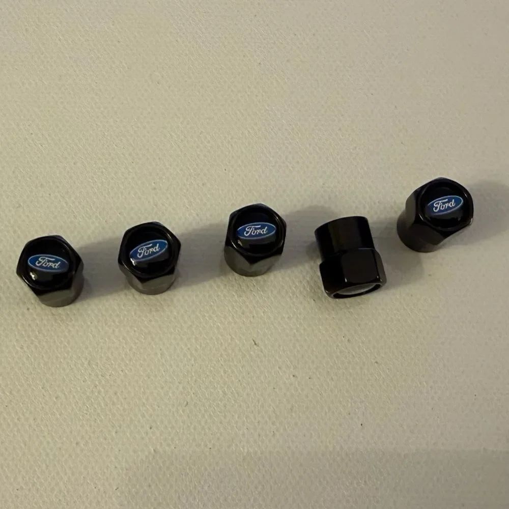 Ford Valve Stem Caps in Black Set of 5 NWT
